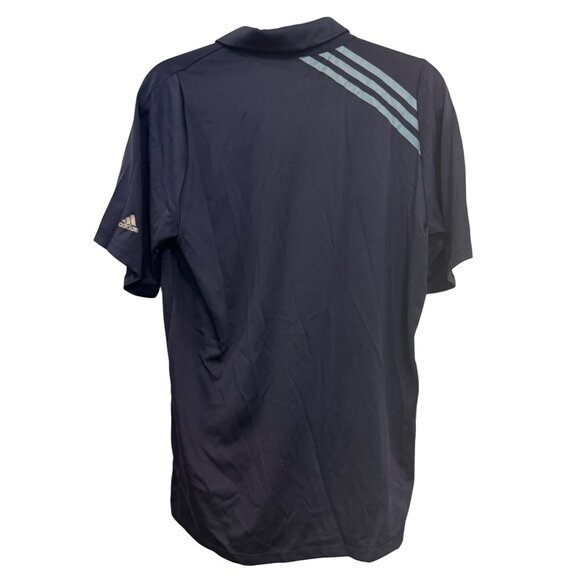 Adidas ClimaCool Polo Shirt Mens M Polyester Navy Solid Short Sleeve 3-Button Co - Picture 6 of 6
